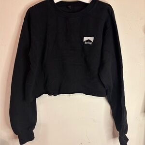 Darling Black Long Sleeve Cropped Hoodie